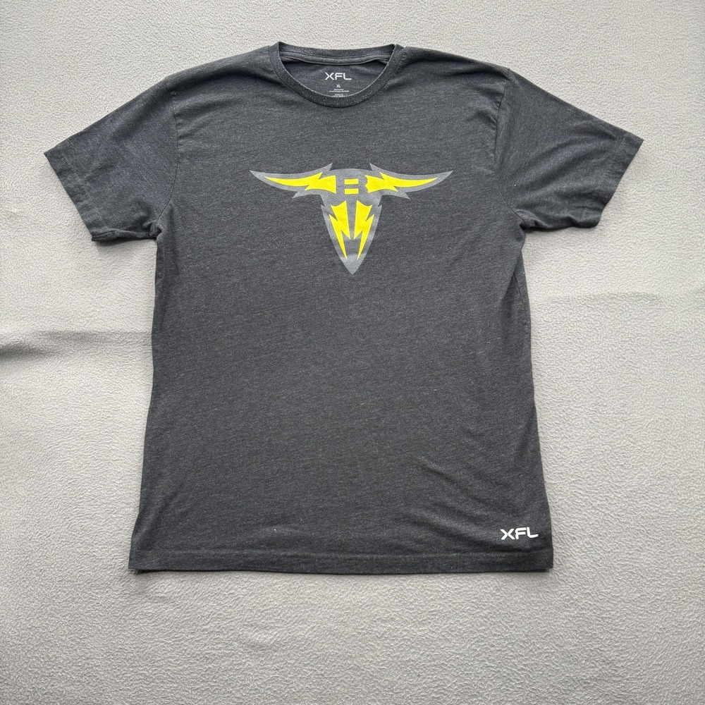 San Antonio Brahmas Shirt Mens XL Gray XFL Football Graphic Tee Short Sleeve